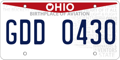 OH license plate GDD0430