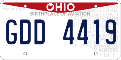 OH license plate GDD4419