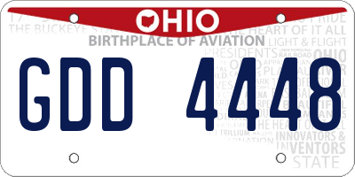 OH license plate GDD4448