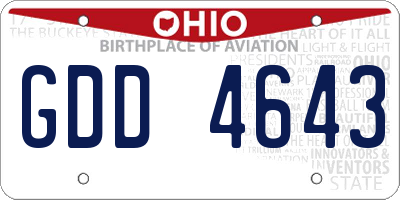 OH license plate GDD4643
