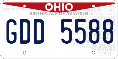 OH license plate GDD5588