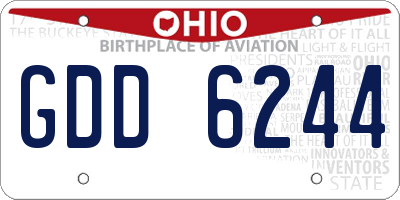 OH license plate GDD6244