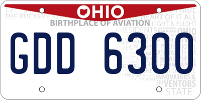 OH license plate GDD6300