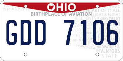 OH license plate GDD7106