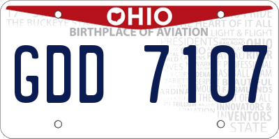 OH license plate GDD7107