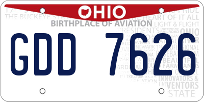 OH license plate GDD7626