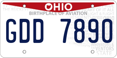 OH license plate GDD7890