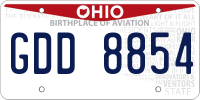 OH license plate GDD8854