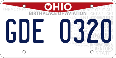 OH license plate GDE0320
