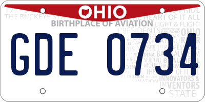OH license plate GDE0734