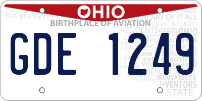 OH license plate GDE1249