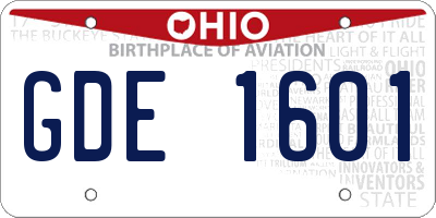 OH license plate GDE1601