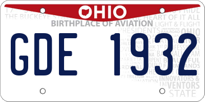 OH license plate GDE1932