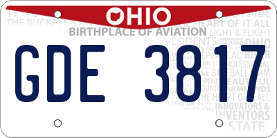 OH license plate GDE3817