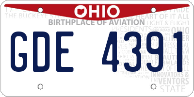 OH license plate GDE4391