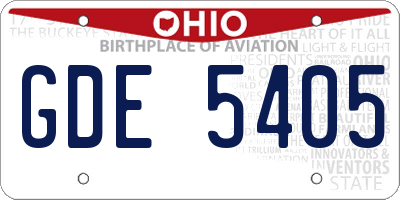 OH license plate GDE5405