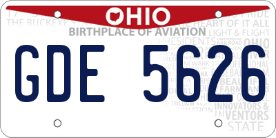 OH license plate GDE5626