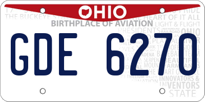 OH license plate GDE6270