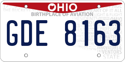 OH license plate GDE8163