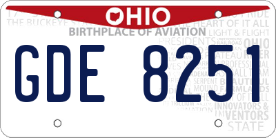 OH license plate GDE8251