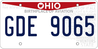 OH license plate GDE9065