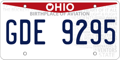 OH license plate GDE9295