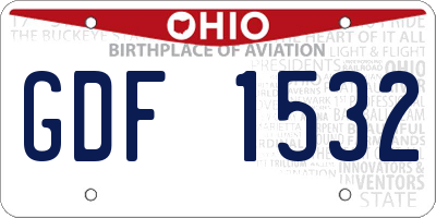 OH license plate GDF1532