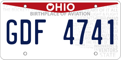 OH license plate GDF4741