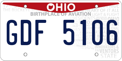OH license plate GDF5106