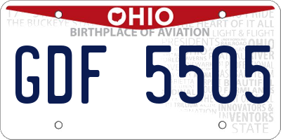 OH license plate GDF5505