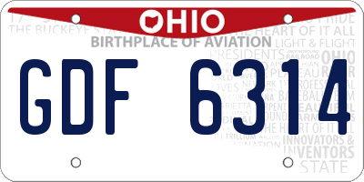 OH license plate GDF6314