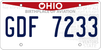 OH license plate GDF7233