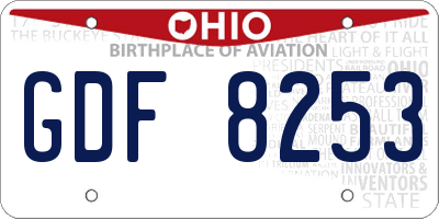 OH license plate GDF8253