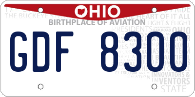 OH license plate GDF8300