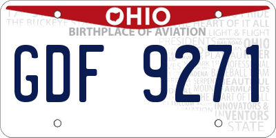 OH license plate GDF9271