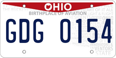 OH license plate GDG0154