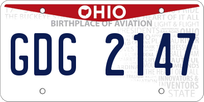 OH license plate GDG2147