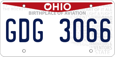 OH license plate GDG3066