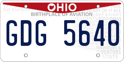 OH license plate GDG5640