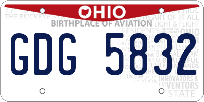 OH license plate GDG5832
