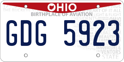 OH license plate GDG5923