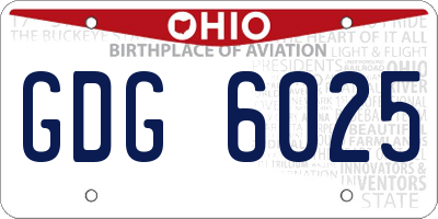 OH license plate GDG6025