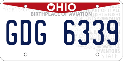 OH license plate GDG6339
