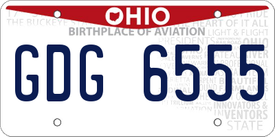 OH license plate GDG6555