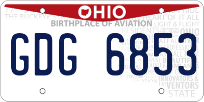 OH license plate GDG6853
