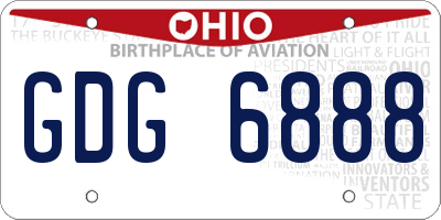 OH license plate GDG6888