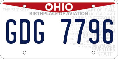 OH license plate GDG7796
