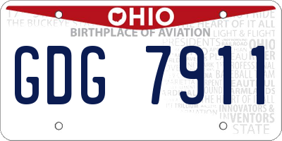OH license plate GDG7911