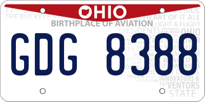 OH license plate GDG8388