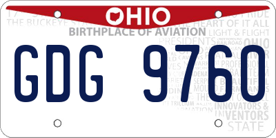 OH license plate GDG9760